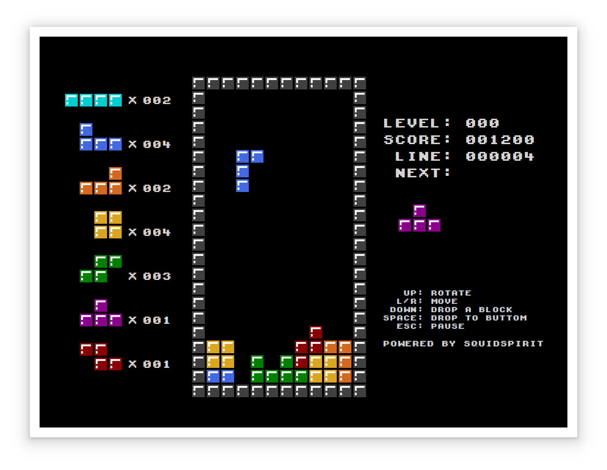 Tetris Game Screenshot